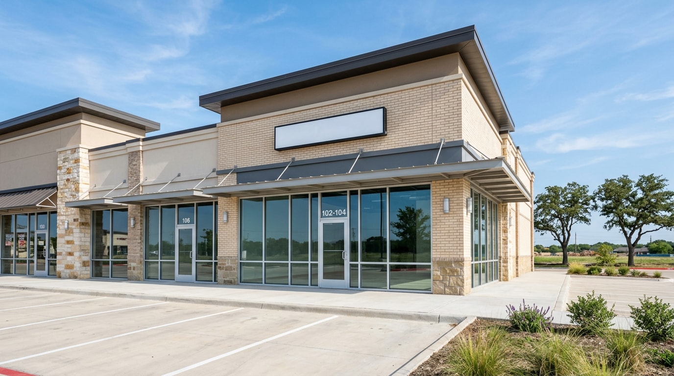 Finished commercial storefront build-out representing a completed TCO in construction Plano, TX project
