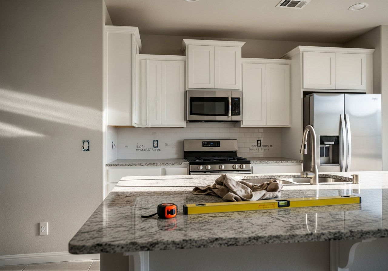 Renovated home interior showing updated kitchen, flooring, and modern finishes in The Colony